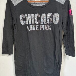 PINK Victoria's Secret Gray and Black Top